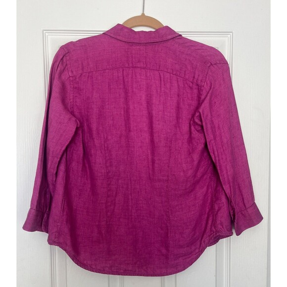 Lauren Ralph Lauren Womens Small Petite PP Purple Button Down Shirt LRL Monogram - Picture 4 of 4